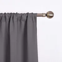 Home Window RodPocket BlackOutt Curtain Pack of 2 Piece (Width - 46 Inch X 60 Inch - Length) Grey-thumb1