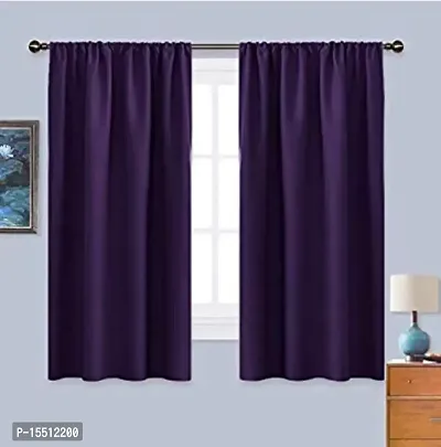 Home Window RodPocket BlackOutt Curtain Pack of 2 Piece (Width - 46 Inch X 60 Inch - Length) Purple