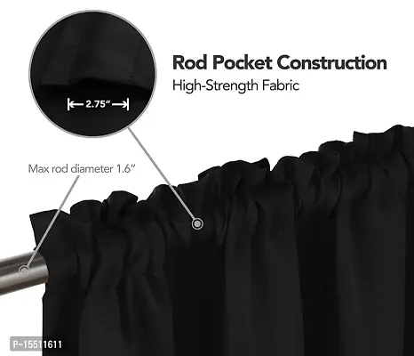 Comfy Home Window Gather RodPocket Blackout Curtain Pack of 1 Piece (Width - 46 Inch X 24 Inch - Length) Brown-thumb2