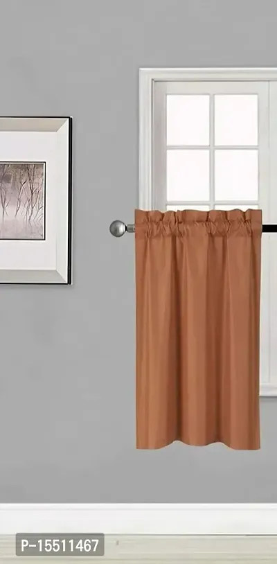 Comfy Home Window Gather RodPocket Blackout Curtain Pack of 1 Piece (Width - 46 Inch X 24 Inch - Length) Brown