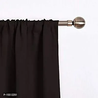 Home Window RodPocket BlackOutt Curtain Pack of 2 Piece (Width - 46 Inch X 60 Inch - Length) Brown-thumb2