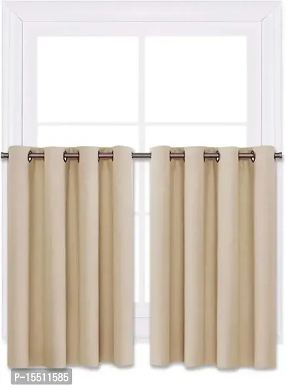 Comfy Home Window Blackout Eyelet Curtain Pack of 2 Piece (Width - 46 Inch X 24 Inch - Length) Brown-thumb0