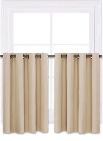 Comfy Home Window Blackout Eyelet Curtain Pack of 2 Piece (Width - 46"" Inch X 24"" Inch - Length) Brown