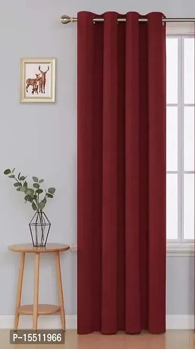 Home Window Blackout Eyelet Curtain Pack of 1 Piece (Width - 46 Inch X 24 Inch - Length) Brown