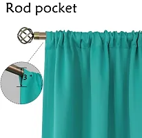 Home Window RodPocket BlackOutt Curtain Pack of 2 Piece (Width - 46 Inch X 60 Inch - Length) Turquoise-thumb1