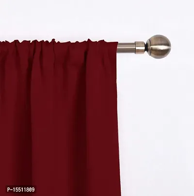 Home Window RodPocket BlackOutt Curtain Pack of 2 Piece (Width - 46 Inch X 60 Inch - Length) Maroon-thumb2