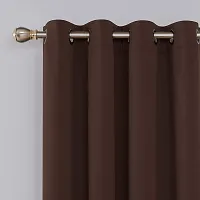 Comfy Home Window Blackout Eyelet Curtain Pack of 2 Piece (Width - 46 Inch X 24 Inch - Length) Brown-thumb2