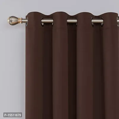 Comfy Home Window Blackout Eyelet Curtain Pack of 2 Piece (Width - 46 Inch X 24 Inch - Length) Brown-thumb3