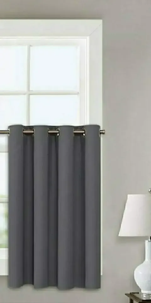 Home Window Blackout Eyelet Curtain Pack of 1 Piece (Width - 46"" Inch X 24"" Inch - Length) Brown