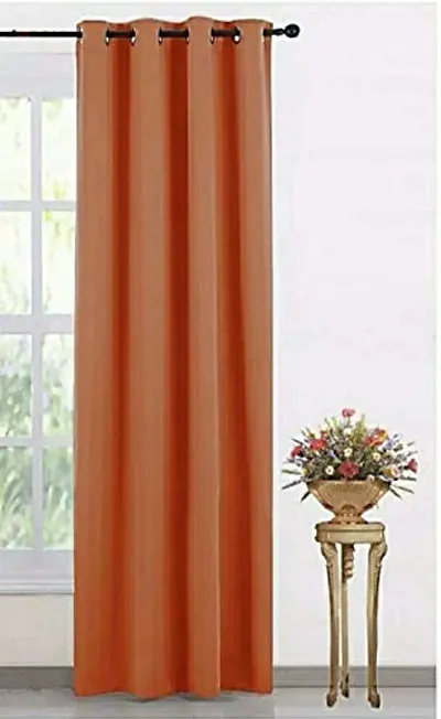 Home Window Blackout Eyelet Curtain Pack of 1 Piece (Width - 46"" Inch X 24"" Inch - Length) Brown