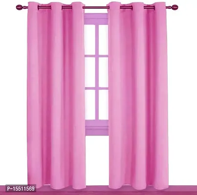 Comfy Home Window Blackout Eyelet Curtain Pack of 2 Piece (Width - 46 Inch X 60 Inch - Length) Pink