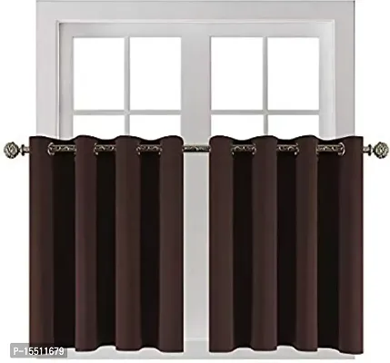 Comfy Home Window Blackout Eyelet Curtain Pack of 2 Piece (Width - 46 Inch X 24 Inch - Length) Brown