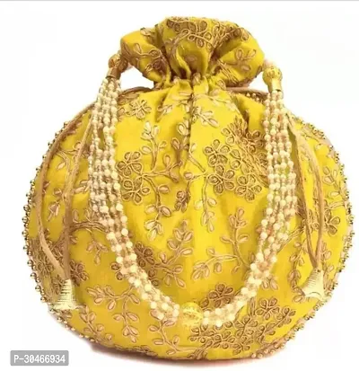 Stylish Yellow Fabric Clutches For Women-thumb0