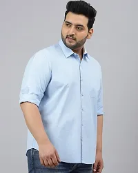 Men Regular Fit Casual Wear Full Sleeves Plus Size SKY blue Shirt-thumb1