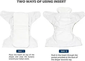 Baby Reusable Premium Cloth Diaper Washable Adjustable 3 Nappy with 3 Inserts-thumb3