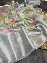 Stylish Fancy Designer Organza Saree With Blouse Piece For Women-thumb4