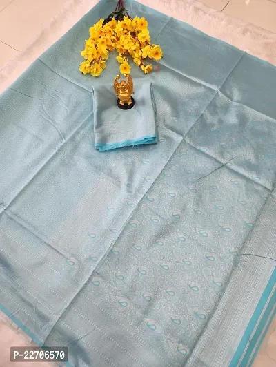 Stylish Fancy Designer Banarasi Silk Saree With Blouse Piece For Women-thumb0
