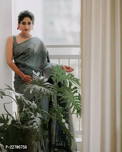 Stylish Fancy Designer Banarasi Silk Saree With Blouse Piece For Women-thumb0