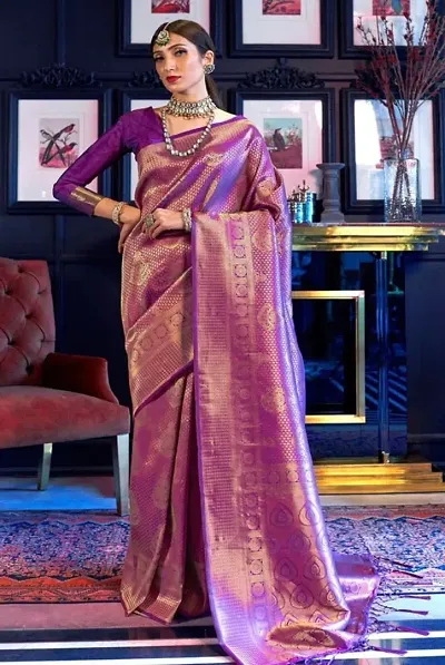 Elegant Art Silk Saree with Blouse piece 