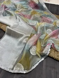 Stylish Fancy Designer Organza Saree With Blouse Piece For Women-thumb3