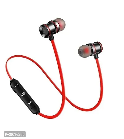 Stylish Red In-Ear Bluetooth Wireless Earphones With Microphone-thumb0