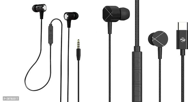 Stylish In-Ear Earphones With Microphone-Pack Of 2