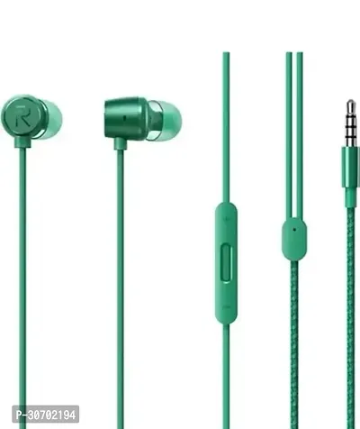 Stylish Green In-Ear Wired Earphones With Microphone-thumb0