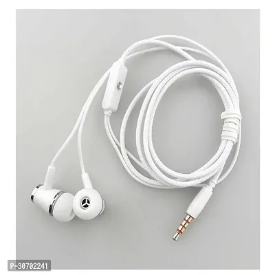 Stylish White In-Ear Wired Earphones With Microphone-thumb0