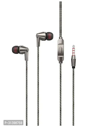 Ultra High Bass Earphone With Mic Grey-thumb0