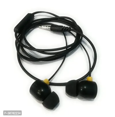 Stylish Black In-Ear Wired Earphones With Microphone