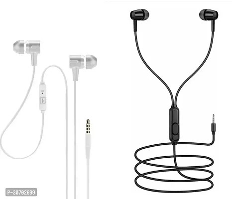 Stylish In-Ear Earphones With Microphone-Pack Of 2