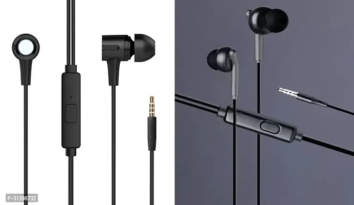 Ultra High Bass Earphone With Mic-Pack Of 2 Black