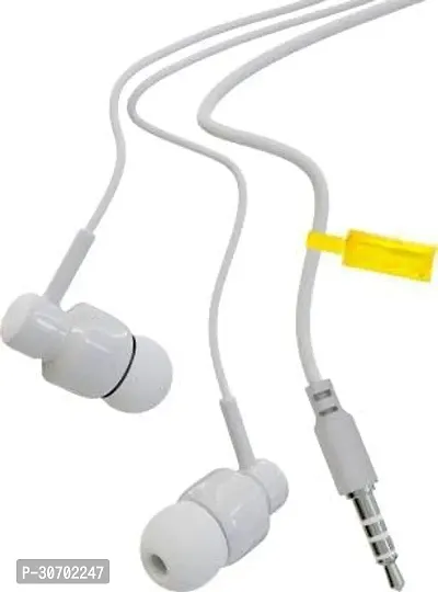 Stylish White In-Ear Wired Earphones With Microphone-thumb0