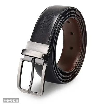 Elegant Black Leather Solid Belt For Men