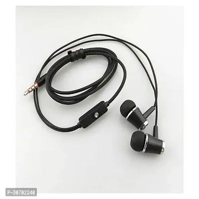 Stylish Black In-Ear Wired Earphones With Microphone-thumb0