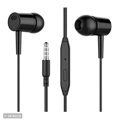 Stylish Black In-Ear Wired Earphones With Microphone-thumb0