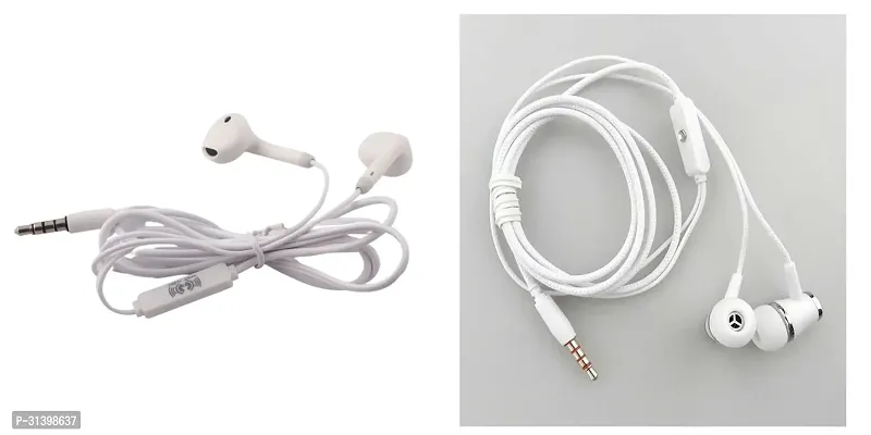 Ultra High Bass Earphone With Mic-Pack Of 2 White-thumb0