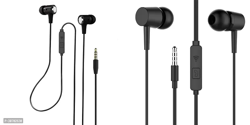 Stylish In-Ear Earphones With Microphone-Pack Of 2-thumb0