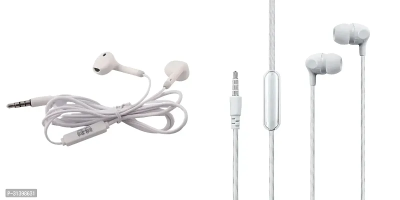 Ultra High Bass Earphone With Mic-Pack Of 2 White-thumb0