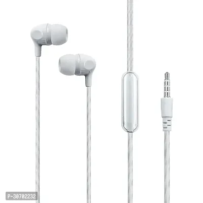 Stylish White In-Ear Wired Earphones With Microphone-thumb0