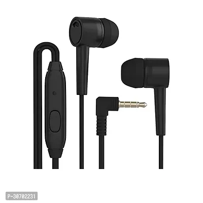 Stylish Black In-Ear Wired Earphones With Microphone