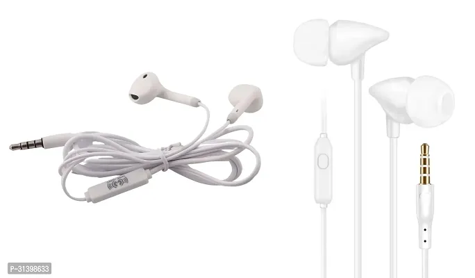 Ultra High Bass Earphone With Mic-Pack Of 2 White