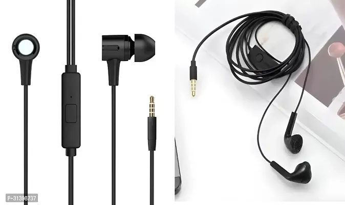 Ultra High Bass Earphone With Mic-Pack Of 2 Black