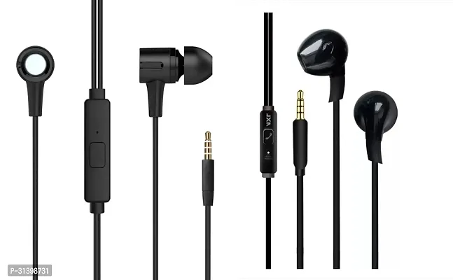 Ultra High Bass Earphone With Mic-Pack Of 2 Black