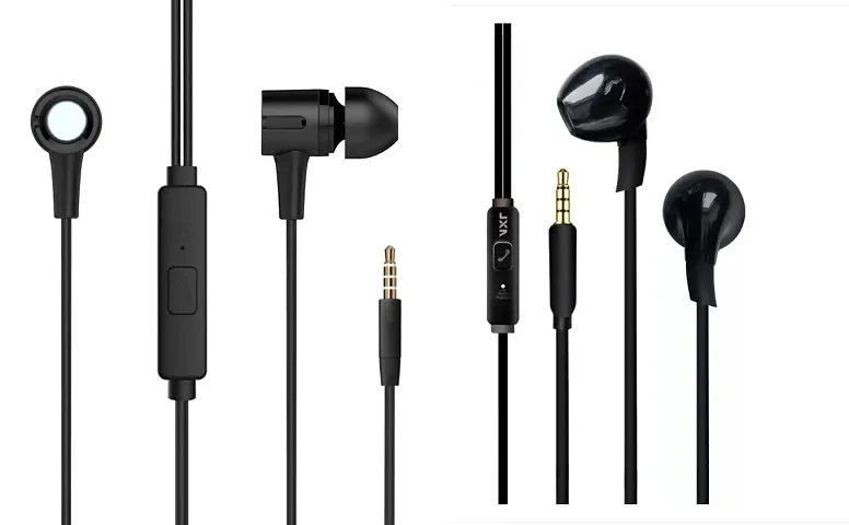 Ultra High Bass Earphone With Mic-Pack Of 2 Black