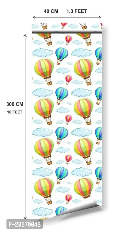 MERICAL air Balloons and Clouds in Blue Colours Wallpaper for Home  Office D?cor-thumb5