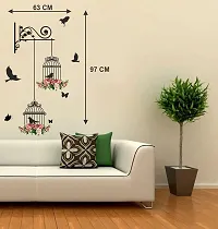 Merical Branches and Cages, Branches Flowers  BirdCages, Sherawali Maa, Ekdant Wall Sticker for Wall D?cor, Living Room, Bedroom, Kidsroom-thumb1