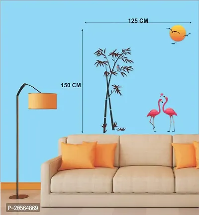 Merical Bird House Branch, Sunrise  Flying Bird, Sunset swan Love, Tribal Lady Wall Stickers for Living Room, Hall, Wall D?cor (Material: PVC Vinyl)-thumb4