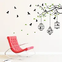 Merical Flying Birds with Case and Twitter Switch Board Wall Sticker for Living Room, Hall, Bedroom (Material: PVC Vinyl)-thumb3