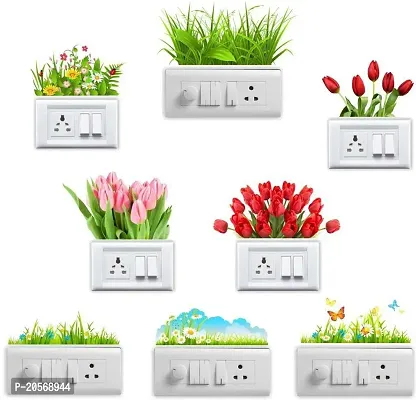 Merical Shiv Parwati and Flowers Switch Board Wall Sticker for Living Room, Hall, Bedroom (Material: PVC Vinyl)-thumb2